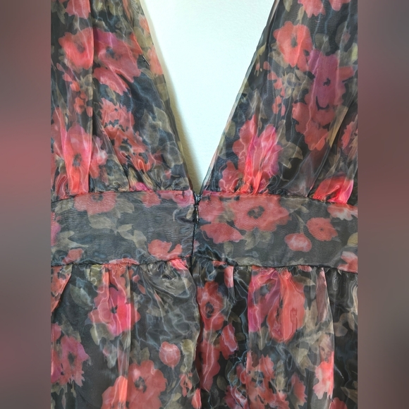 Lulus Garden Of Passion Floral Empire Waist Whimsigoth Maxi Dress, Medium - Picture 5 of 6